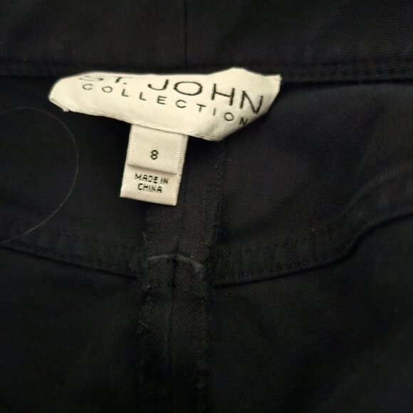 ST. JOHN COLLECTION (Designer) Black Capri Pants Stretch Comfort Casual Size 8 - Picture 7 of 7